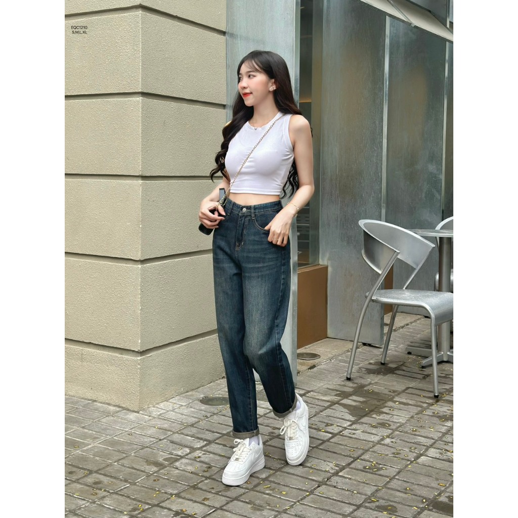 Quần jean baggy basic form rộng CHIBEST  EQC1210