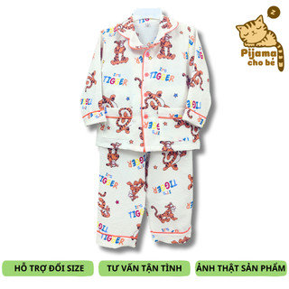 Pijama dài cho bé vải Đũi xốp vải nhẹ thoáng mát không nhăn nhiều mẫu ngộ nghĩnh size 10-40kg cho bé 1-9 tuổi