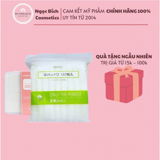  Bông Tẩy Trang Miniso Nhật Bản 180 miếng Bông Đắp Toner 1000 miếng - Hộp tẩy trang Miniso 