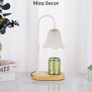 Đèn đốt nến thơm đế gỗ, có chế độ hẹn giờ, điều chỉnh ánh sáng