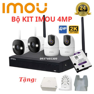 Bộ kit 4 camera ip wifi 4mp imou, bộ camera không dây imou 2k full hd chính hãng