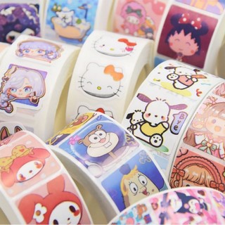 Cuộn 500 sticker tem hình dán 2cm