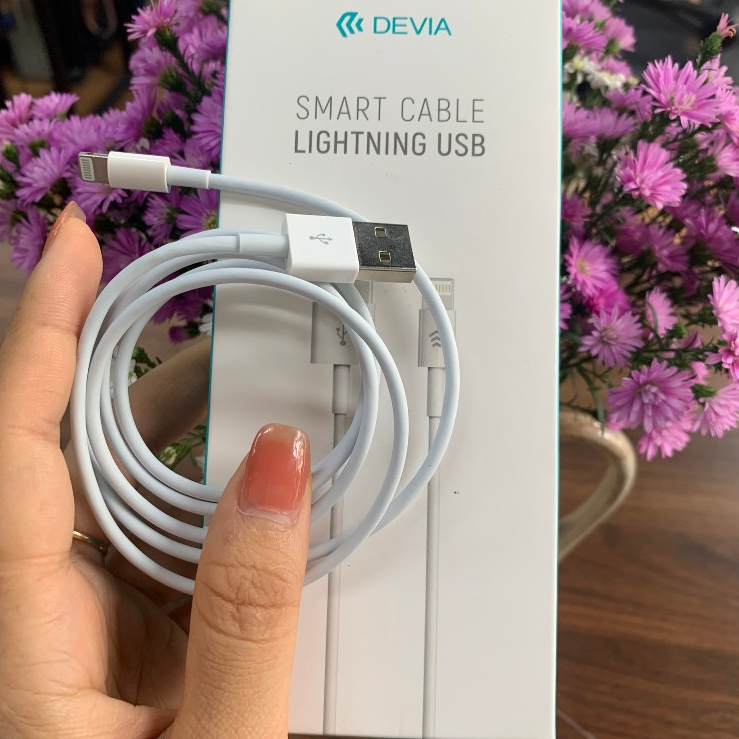 Dây cáp sạc nhanh iphone Devia Smart lightning cable độ dài 1m sạc nhanh hàng chính hãng được bảo hành 12 tháng