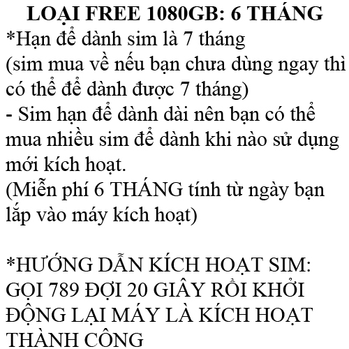 Siêu Thánh Sim 4G Mới, Miễn Phí 180GB/tháng, Tặng 60.000đ, Miễn Phí Tháng Đầu Tiên, Miễn Phí Gọi Nội Mạng, Gia Hạn 40k
