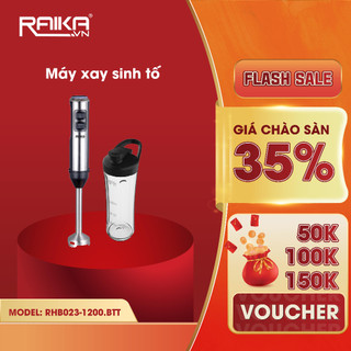 Raika 1200w máy xay cầm tay inox, 15.000 r/phút tốc độ quay, 2 lưỡi - rhb023-1200.btt
