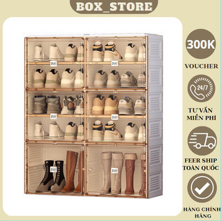 Tủ giày Antbox , Hộp đựng giày - Kệ để đồ gấp gọn nhựa cứng trong suốt nam nữ lắp ghép thông minh