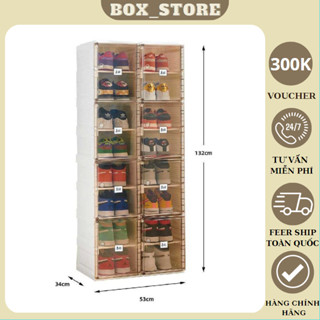 Tủ giày Antbox , Hộp đựng giày - Kệ để đồ gấp gọn nhựa cứng trong suốt size nam nữ lắp ghép thông minh