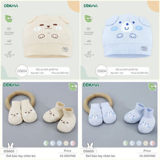 Set Bao tay chân và mũ bo sơ sinh Dokma Judoby cotton - bamboo - modal (DS376-DS375-JS216-JS020-DS357-DS604-DS605)