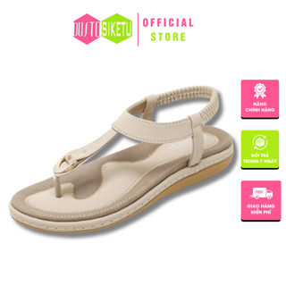 Sandal Nữ Siketu 2023 Dép Phong Cách Mới Dành Cho Nữ Ngoại Thương Kim Loại Khóa Lớn Chỉ Thêu giày nội địa Trung cao cấp
