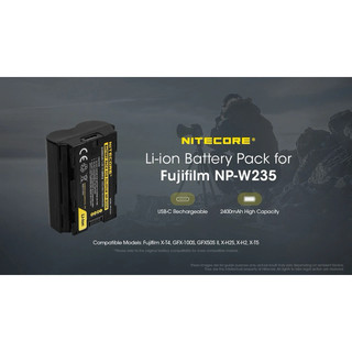 TA Camera: Pin Máy Ảnh Nitecore Cho Fujifilm NP-W235C - Hàng Chính Hãng - Bảo Hành 12 Tháng