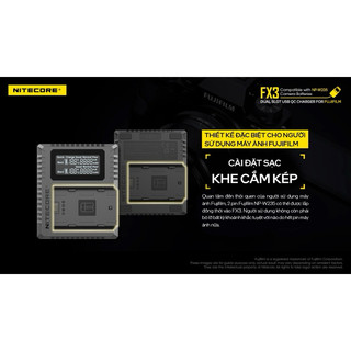 Đế sạc pin đơn qua usb c cho fujifilm np-w235 nitecore - fx3