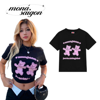 Áo thun baby tee moná - gummy đen