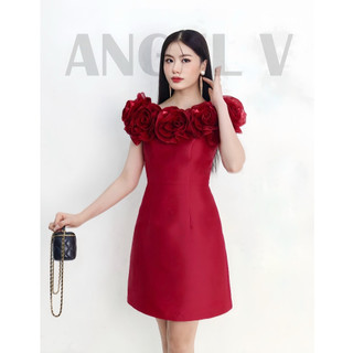 Đầm hoa 3d trễ vai sang trọng - Angel V