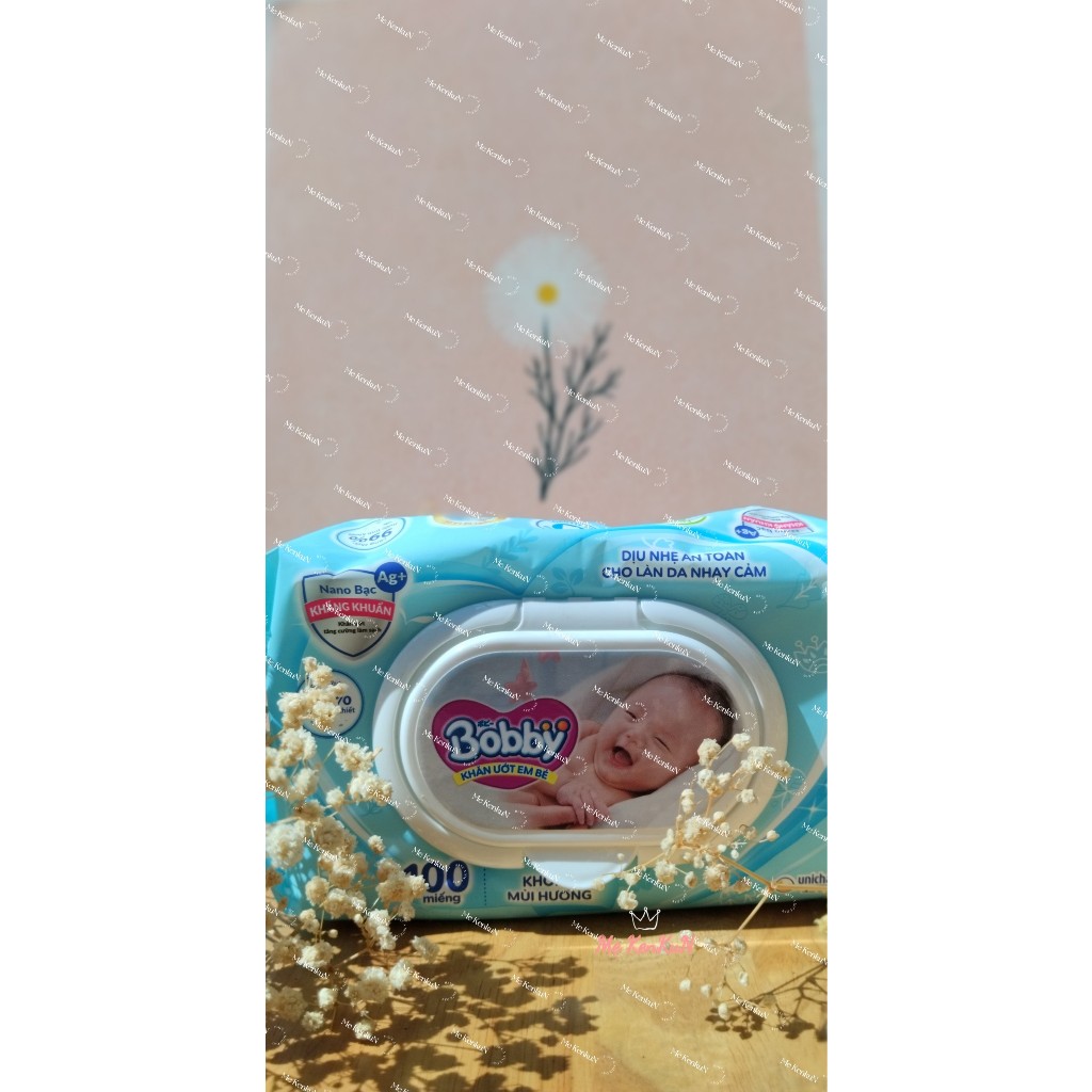 Khăn ướt Bobby không mùi 100 tờ/gói