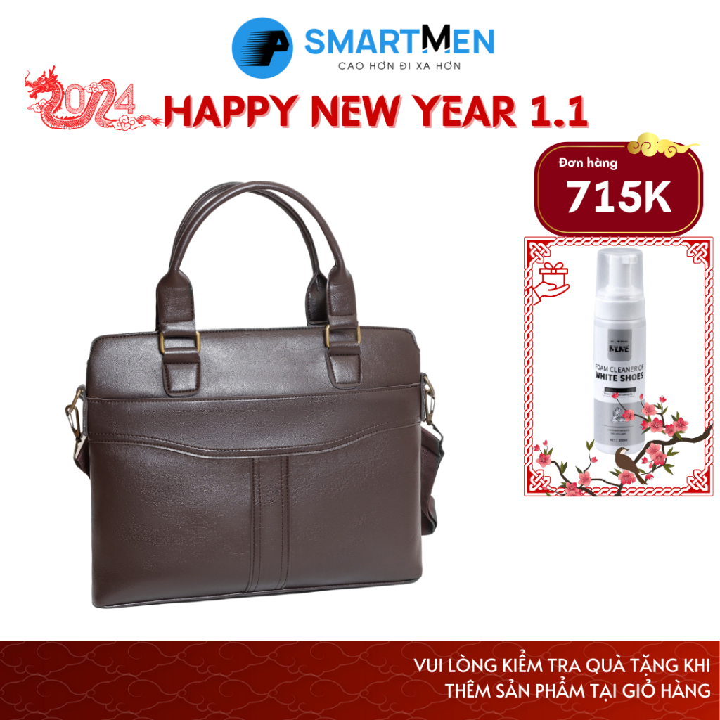 Cặp da nam cao cấp SMARTMEN CCS-01 Nâu