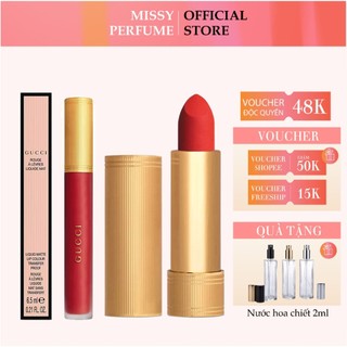 Son Kem Lì Gucci Rouge A Levres Liquid Matte, Chất Son Căng Mọng Mướt, Mịn Màng Cùng Nhiều Thành Phần Dưỡng Ẩm