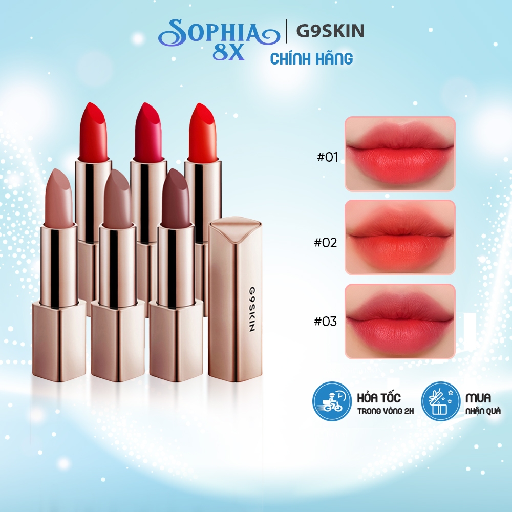 Son thỏi lì G9Skin First Lipstick G9 Skin V-Fit Lipstick NEW 01-08 siêu mịn lì mô i6g