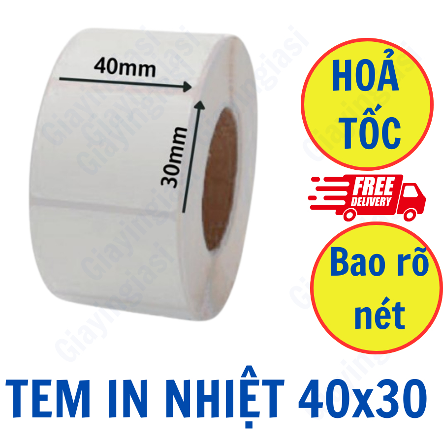 Giấy in tem, giấy in mã vạch, tem trà sữa 40x30