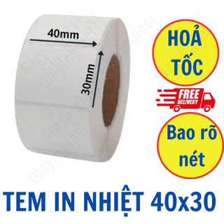 Giấy in tem, giấy in mã vạch, tem trà sữa 40x30