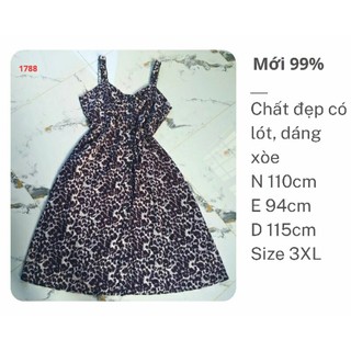 Đầm si, đầm xòe dáng dài, chất vải đẹp có lót Size 3XL mới 99%