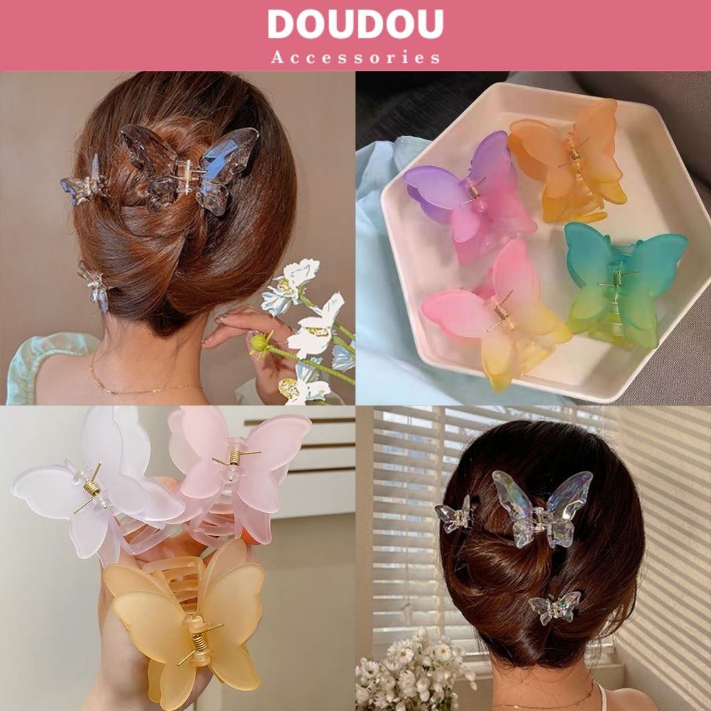 Phụ kiện kẹp tóc xinh Doudou Cặp tóc Kẹp càng cua Kẹp tóc hình bướm 7.5cm Hot trend phong cách Hàn Quốc thời trang ZJ037