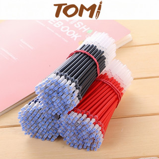 Ngòi bút bi ruột bút bi combo 10 cây gel màu đen xanh đỏ tomi 056