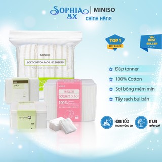 Bông tẩy trang mềm mịn dùng cực thích Miniso 180-475-800-1000 miếng