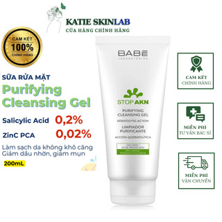Sữa rửa mặt babe - babé stop akn purifying cleansing gel cho da dầu mụn 200ml
