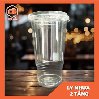 SET 50 Ly Nhựa 2 Tầng 1000ml, Kèm Nắp Bằng 106 UKP