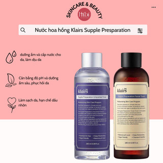 (CHÍNH HÃNG) Toner Klairs Không Mùi Moon21, Nước hoa hồng Klairs Supple Preparation Toner 180ml cho da nhạy cảm