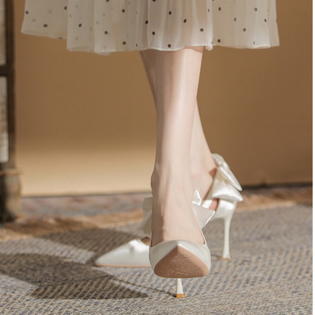 GIÀY CAO GÓT SIZE NHỎ 30 31 32 MŨI NHỌN ĐÍNH NƠ THANH LỊCH HÀNG QCCC