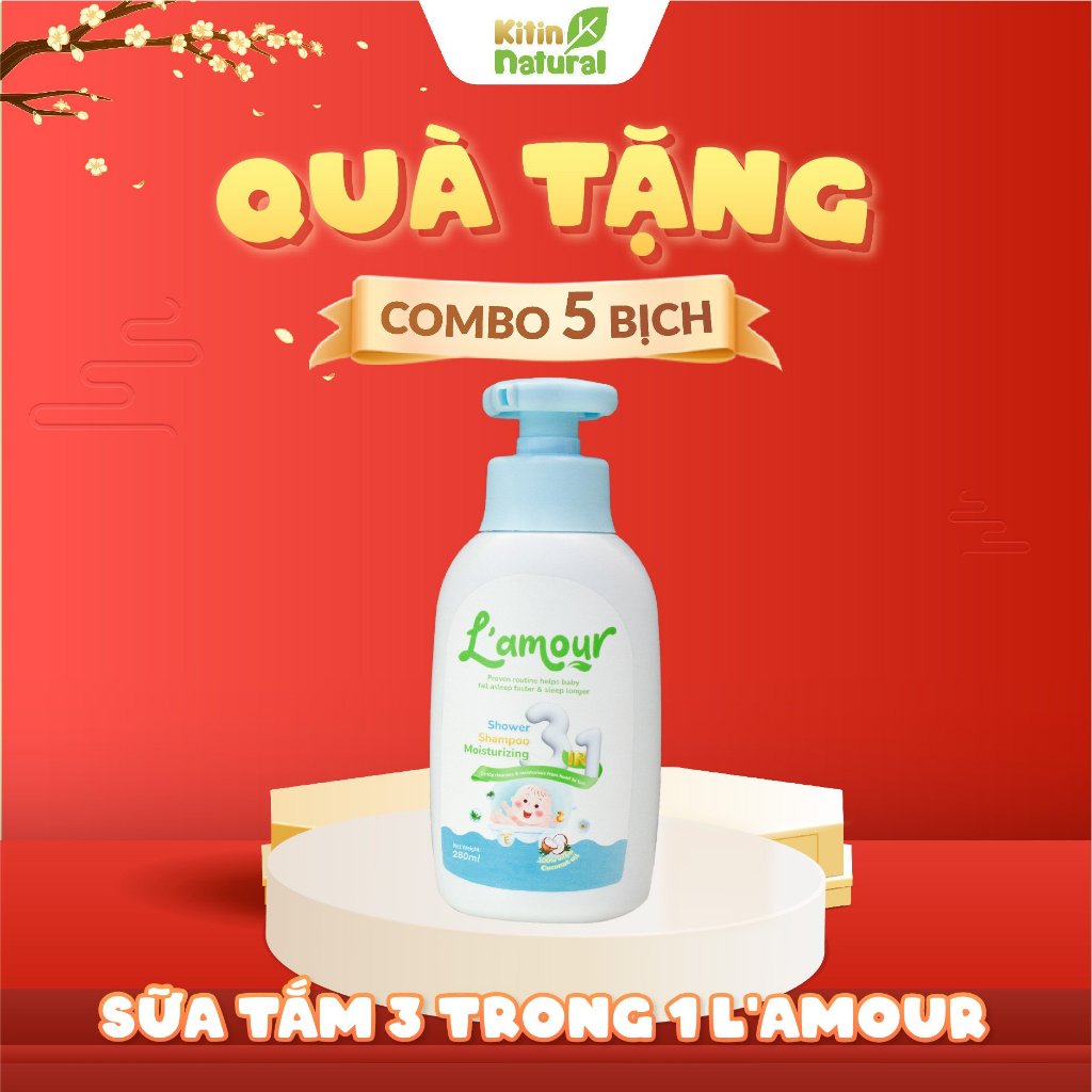 [MKB Gift] Sữa tắm cho bé Lamour 3in1 Kitin Natural