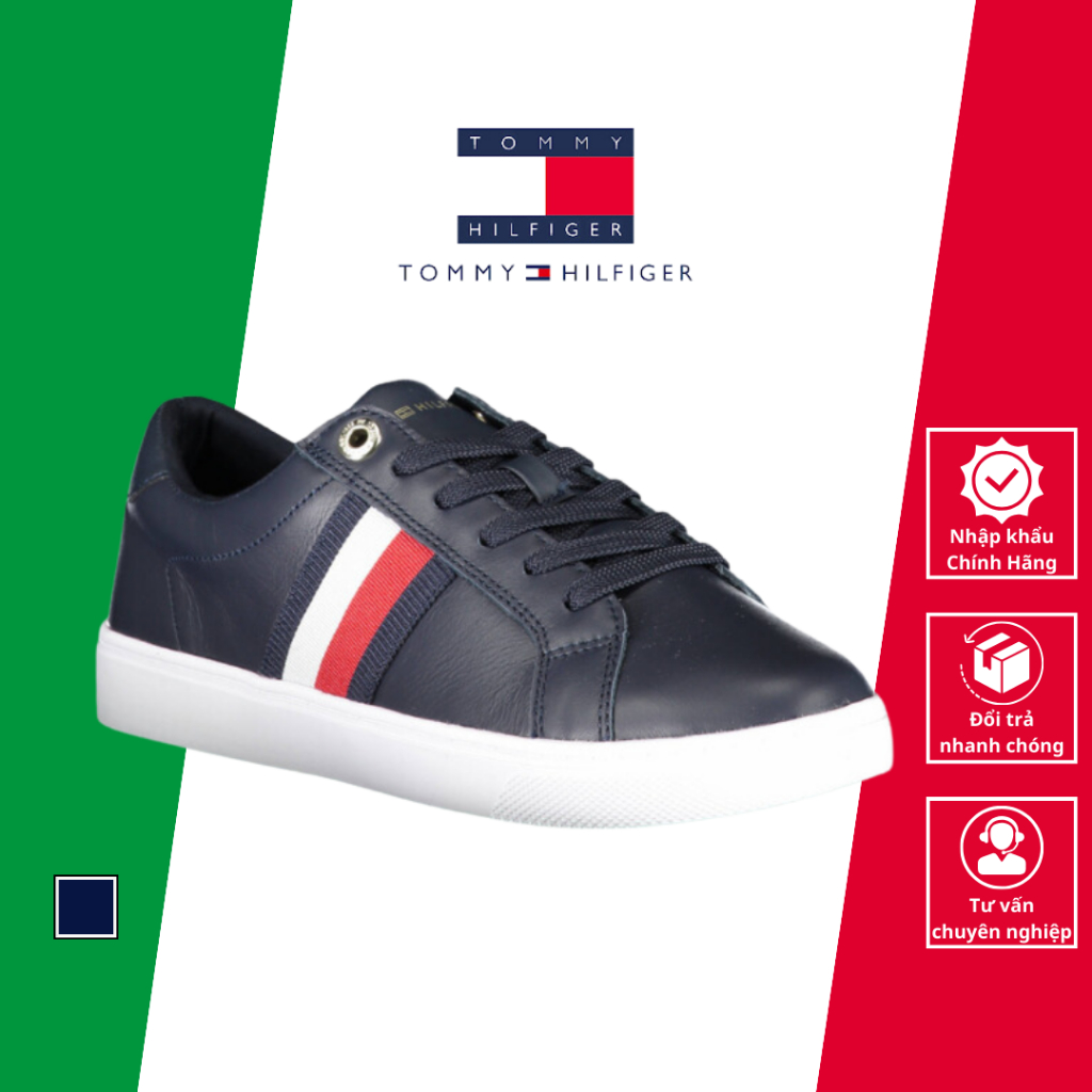 Giày Sneaker Nam Tommy Hilfiger Chất Da Cao Cấp Phong Cách Trẻ Trung Nhập Khẩu Chính Hãng Từ Ý - FW0FW06721F