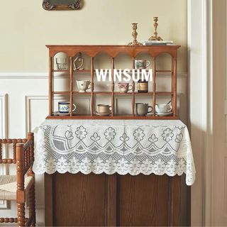 Khăn ren trải bàn họa tiết hoa vintage trang trí tủ, kệ, tab đầu giường