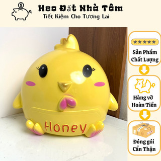 Ống heo tiết kiệm hình gà honey siêu dễ thương,lợn đất tiết kiệm chất liệu thạch cao