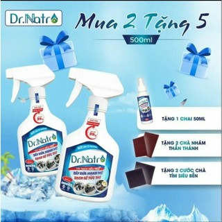 Nước tẩy đa năng tặng kèm 2 miếng chà lớn , 2 miếng chà nhỏ và 1 chai Dr.Natro mini 50ml