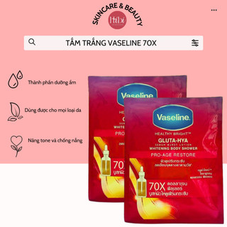Kem tắm trắng da Vaseline Thái Lan whitening body shower 120gr - Dạng gói