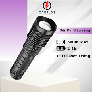 Đèn pin siêu sáng camplos M007 đèn pin cầm tay siêu sáng công suất lớn 10W đèn bin chiếu xa 500m