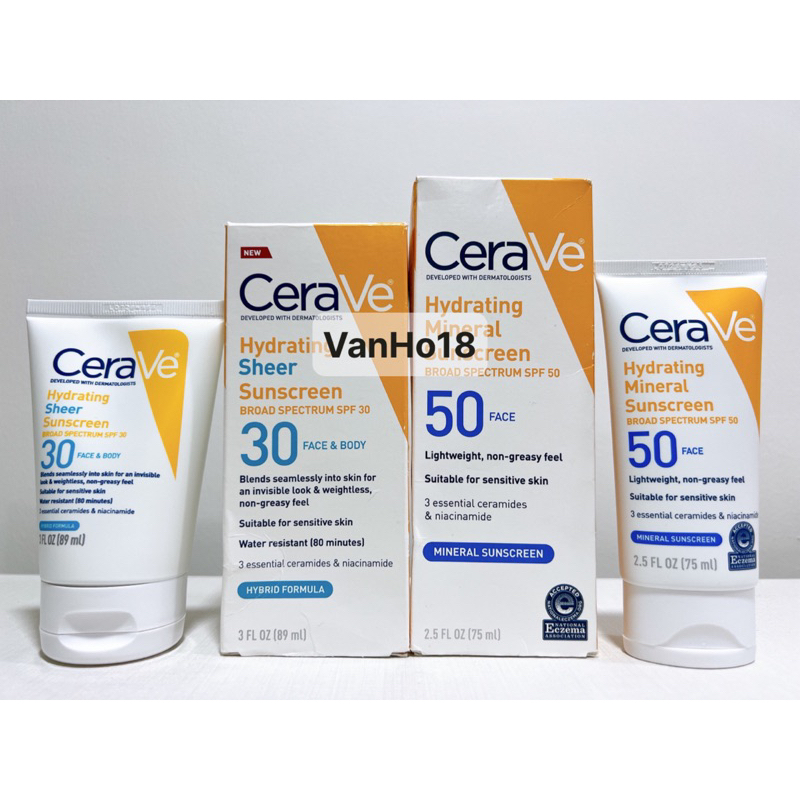  Kem Chống Nắng cho mặt CeraVe Hydrating Sunscreen Broad Spectrum SPF50 Face_Mineral 