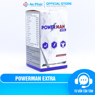 (CHE TÊN SP) POWERMAN EXTRA Hộp 30 Viên - Hỗ Trợ Bổ Thận, Tráng Dương, Tăng Cường Sinh Lực Nam Giới