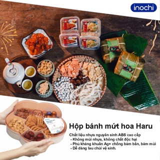 Hộp đựng mứt tết bánh kẹo Hoa Haru Inochi khay nhựa cao cấp 5 cánh - Gia dụng MKS79
