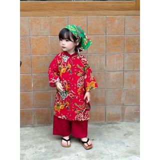 [ÁO DÀI 2024] ÁO DÀI CÔNG PHƯỢNG - áo dài cách tân - Áo dài chăn công phượng - chất line - Đậu kids