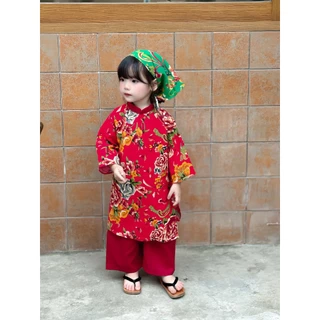 [ÁO DÀI 2024] ÁO DÀI CÔNG PHƯỢNG - áo dài cách tân - Áo dài chăn công phượng - chất line - Đậu kids