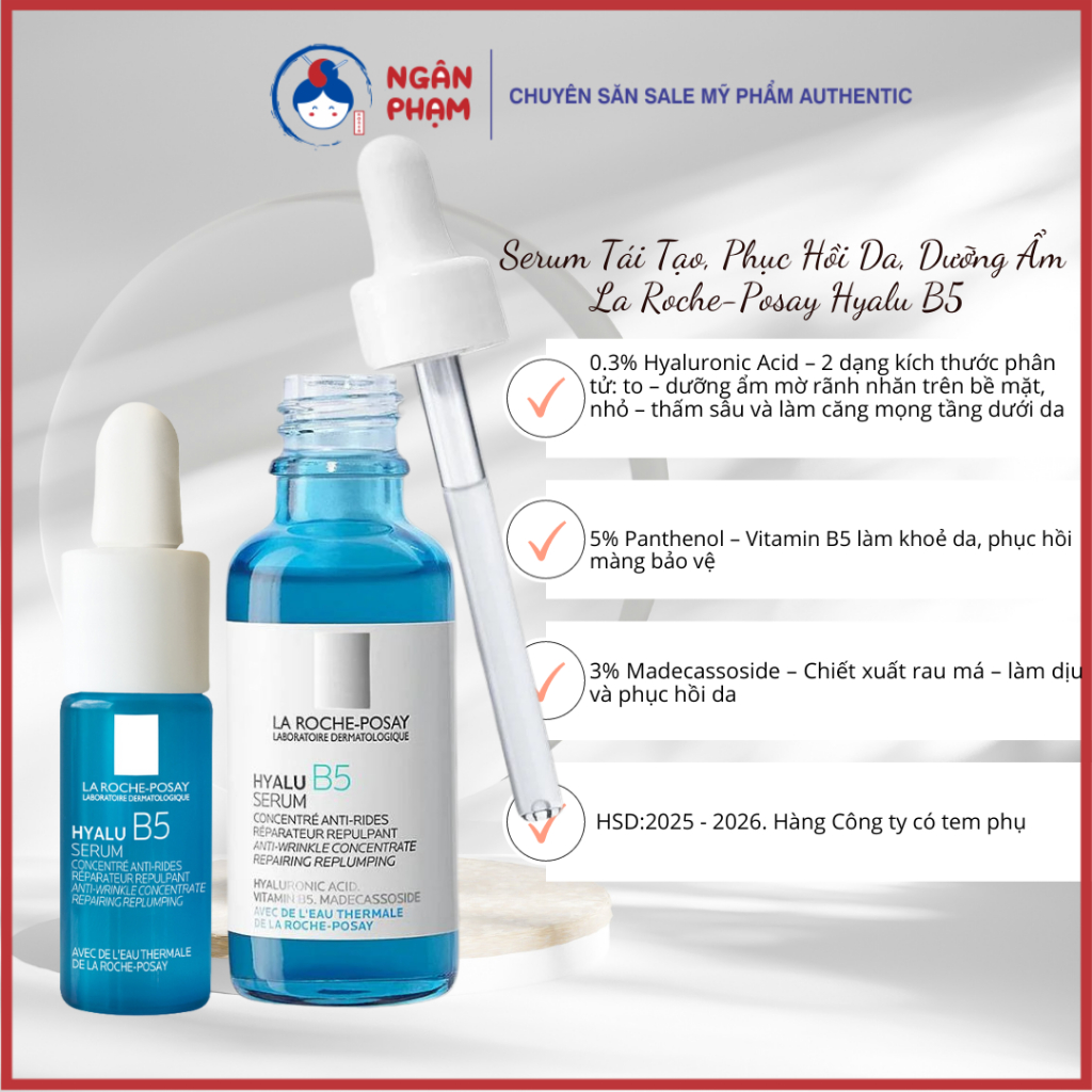 Serum Xanh Dưỡng Ẩm Phục Hồi Da LRP Hyalu 10Ml