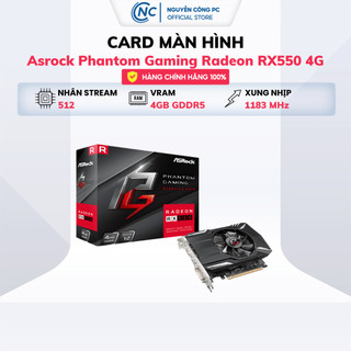 Card Màn Hình Asrock Phantom Gaming Radeon RX550 4G - Hàng chính hãng bảo hành 36 tháng