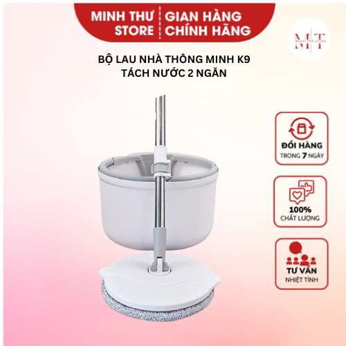 Bộ Chổi Lau Nhà K9 Cao Cấp Xoay 360 Độ, Tự Động Vắt Khô Dễ Dàng Nhanh Chóng (MinhThu Store)