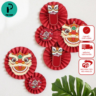 Set 6 quạt đầu lân trang trí Tết 2024, lễ hội, Tết Trung Thu, tết cổ truyền siêu đẹp PND PhoneCase
