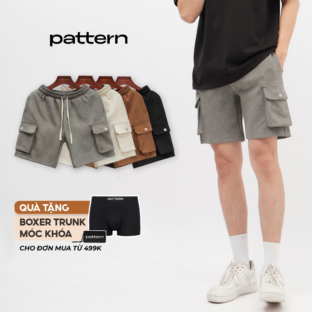 Quần short da lộn túi hộp PATTERN PQ020 4 màu
