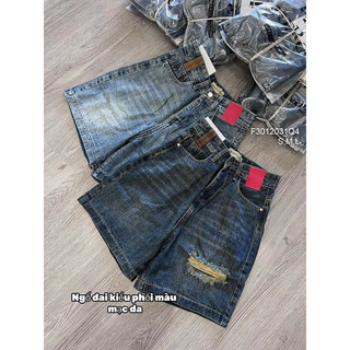 Quần short jean ngố rách 1 bên đùi, quần short nữ ngố VIENS STORE