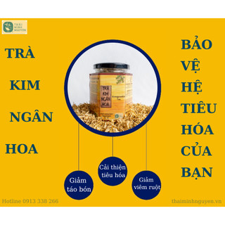 Trà Kim Ngân Hoa, trà thảo mộc Thái Minh Nguyên, hũ thủy tinh 30g